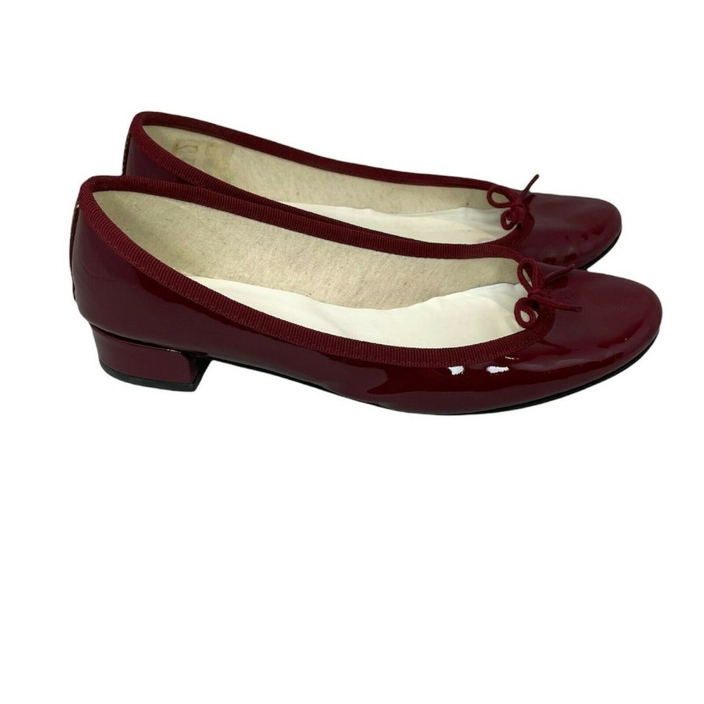 Repetto Womens Cendrillon Maroon Patent Leather Slip On Ballet Flats Size US 7